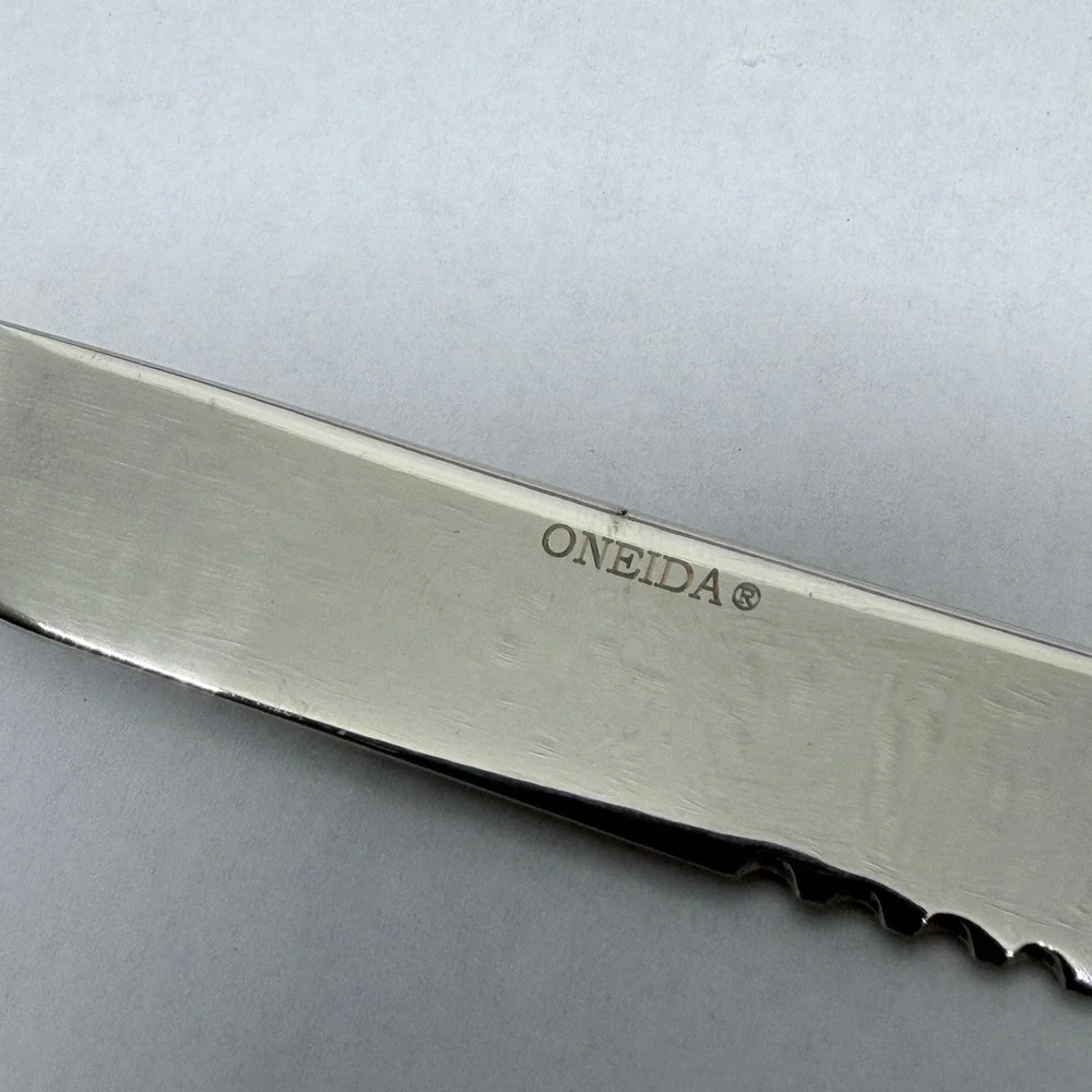 Oneida Stainless Steel Steak Knives Set of 12 Serrated Blade 9 Inch Silver